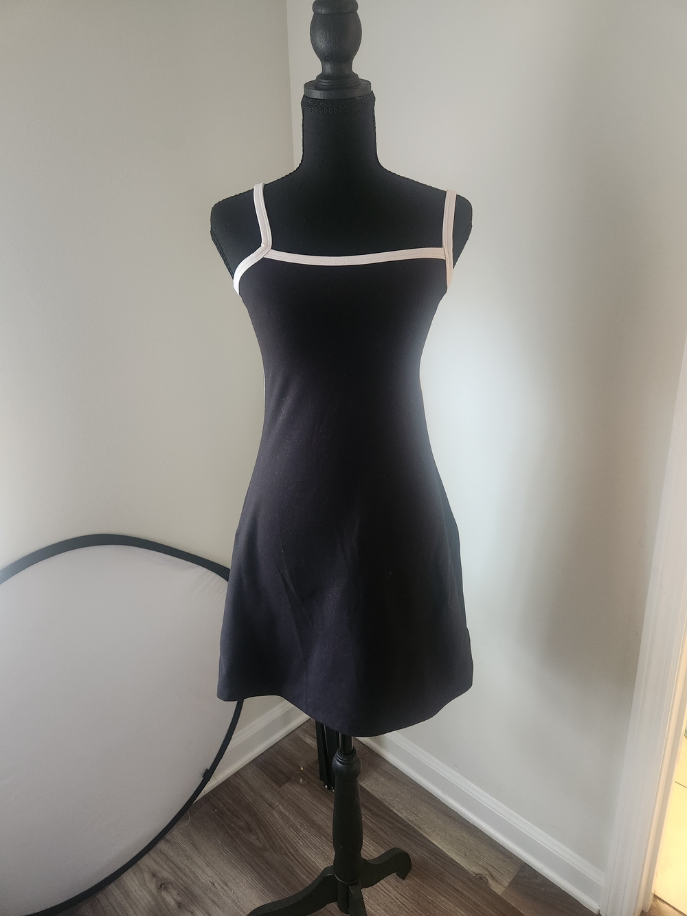 wild fable Black Mini Dress with White Trim